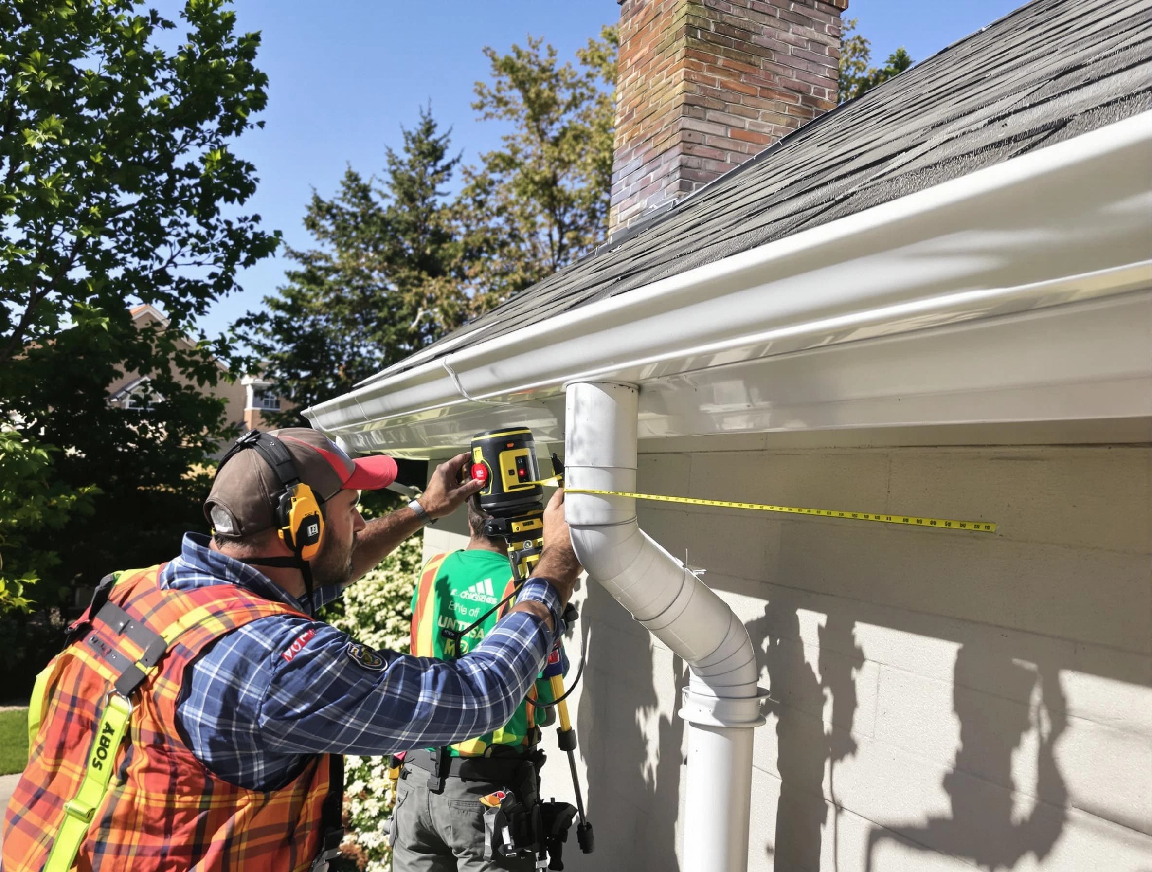 North Ridgeville Roofing Company installing downspouts at a property in North Ridgeville, OH