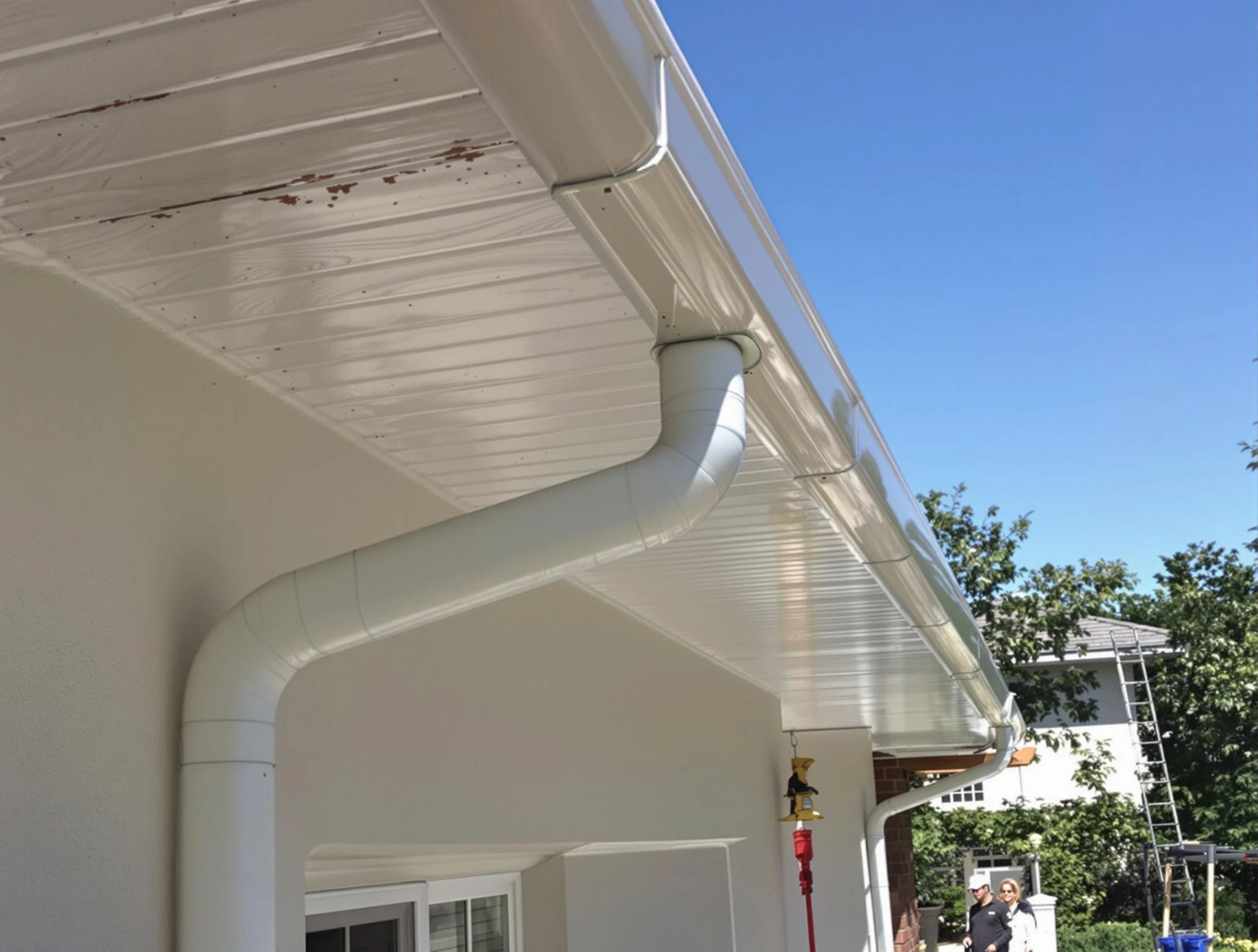 On-site seamless gutter fabrication by North Ridgeville Roofing Company in North Ridgeville, OH